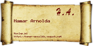 Hamar Arnolda névjegykártya